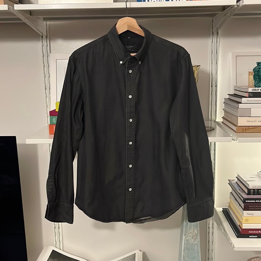 Black Rag & Bone Slim-Fit Chambray Shirt